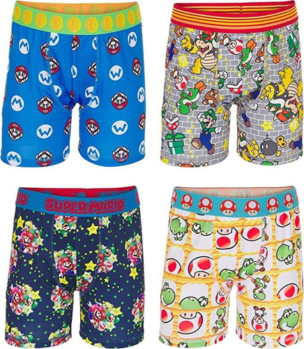 Nintendo Boys&#39; Super Mario Boxer Briefs Available In Mu.