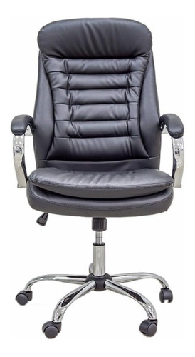 Imagem 1 de 6 de Cadeira de escritório Best C304  preta com estofado de couro sintético