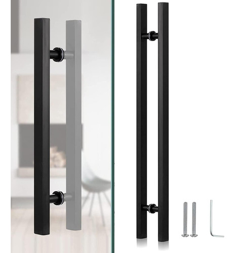 Manillon Doble Acero Inoxid 80cm Para Puerta Madera Cristal