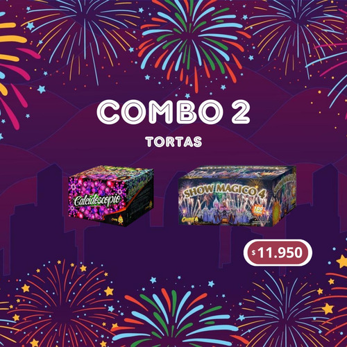 Combo Tortas 2 - Fuegos Artificiales - Fiestas - Navidad