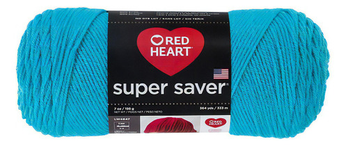 Estambre Acrílico Liso Super Saver Red Heart Coats Color 0512 Turqua