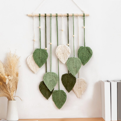 Macramé Para Colgar En La Pared, Telón De Fondo Con Verde