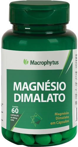 Suplemento Alimentar de Magnésio Dimalato em Cápsulas 60 Unid Macrophytus