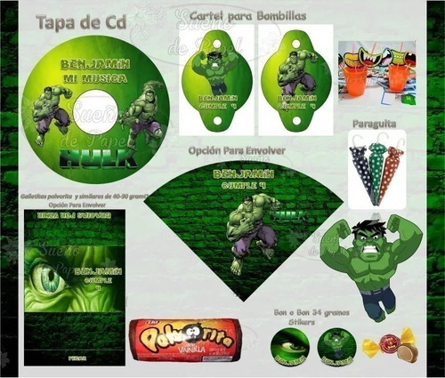 Kit Imprimible Increible Hulk Editable En Power Point