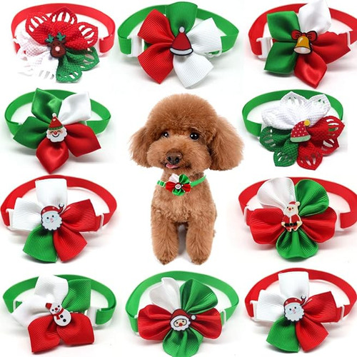 Masue Pets 10 Unids Pack Navidad Perro Pajarita Cachorro Gat