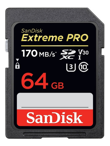 Memoria Sd Sandisk Extreme Pro 64gb Cl10 U3 V30 170mb/s 4 /v /vc