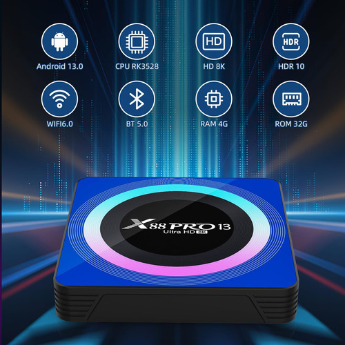 Caja De Tv Android 130, Caja De Android De 6k 8k Con 4 Gb D