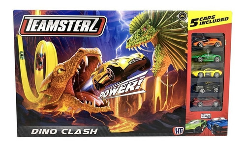 Teamsterz Pista Dino Clash Con Lanzador Y 5 Autos