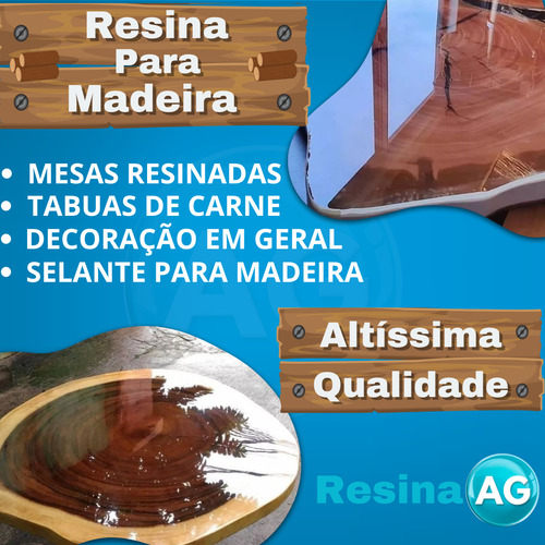 Resina Epoxi Alta Viscosidade Ag 1kg + Pigmento Azul Safira