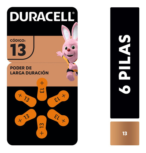 Pila Para Audífonos Duracell Tamaño 13 X6 Unidades