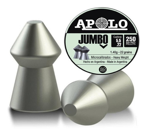 Balines Apolo Jumbo  5,5 Mm 22 Grains  Microcalibrados 