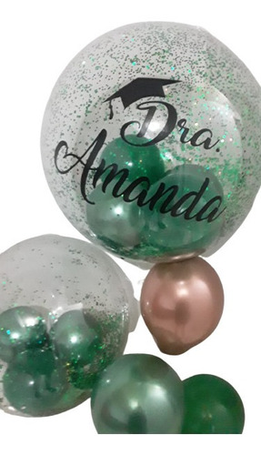 Imagem 1 de 2 de Balão Bubble Personalizado Com Nome