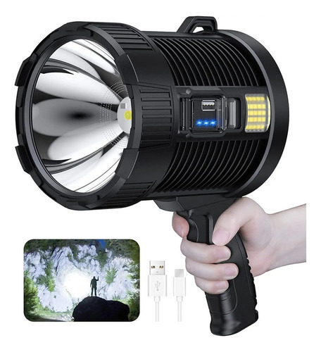 Y Linterna Led Portátil Recargable De 100.000 Lúmenes