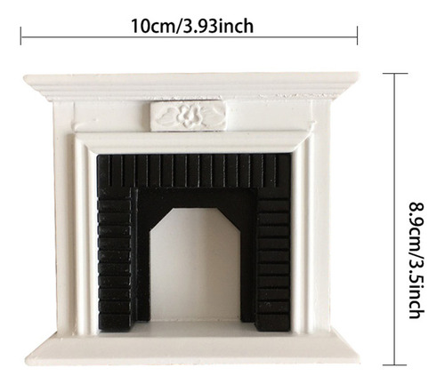 Chimenea Blanca De Simulación De Muebles En Miniatura Tipo C