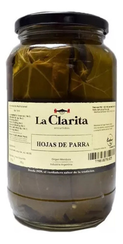 Hoja De Parra - La Clarita - X500g - Kosher