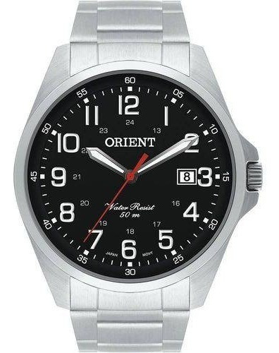 Relógio Orient Mbss1171 P2sx Aço Preto Números Grande