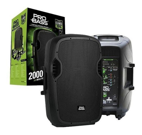 Parlante Pro Bass Elevate 115 Portátil Con Bluetooth 220v Negro