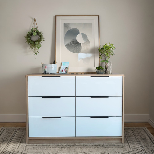 Comoda Kaia 4 Cajones / 2 Puertas - Miel / Blanco