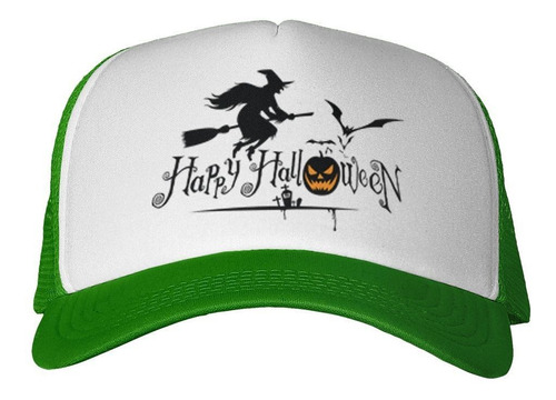 Gorra Feliz Halloween Bruja Volando En Escoba