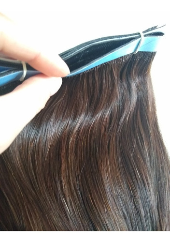 Imagem 4 de 4 de Cabelo Humano Castanho Claro Fita Adesiva 150g 55cm