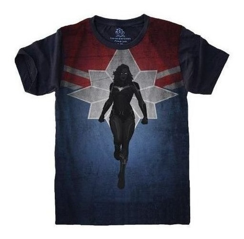 Camiseta Plus Size Capitão Marvel Vingadores Avengers
