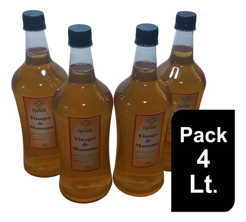 Vinagre De Manzana Orgánico  4 Litros. Origen Rural