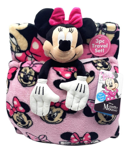 Travel Set Jay Franco Disney Minnie Mouse Kids W/ Blanket, P