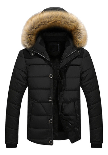 Chamarra Gruesa De Invierno Para Hombre, Cálida, Con Capucha