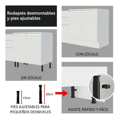 Cocina Integral Glamy 2.70m Blanco 10