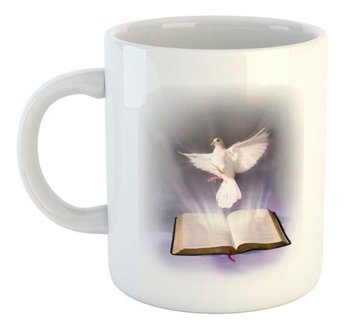 Taza De Ceramica Espiritu Santo Sagrada Escritura Dove