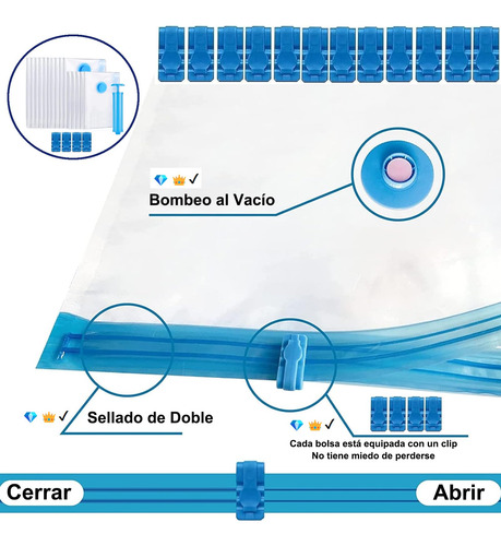 Bolsas De Almacenamiento De Vacío Jumbo 100x80cm, 16 Pack