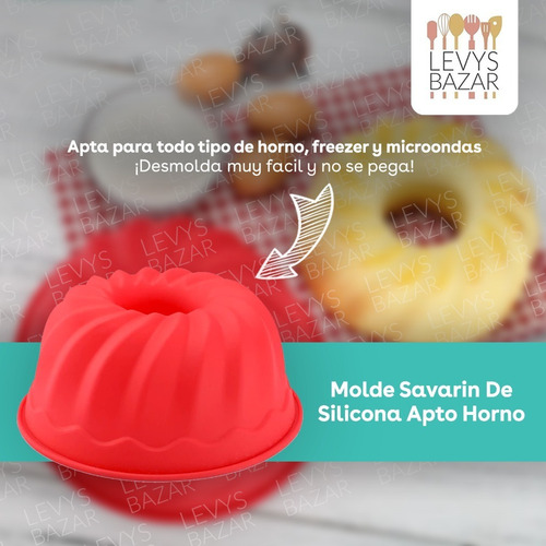 Imagen 2 de 10 de Molde Savarin Flanera De Silicona Apta Horno Biscochuelo