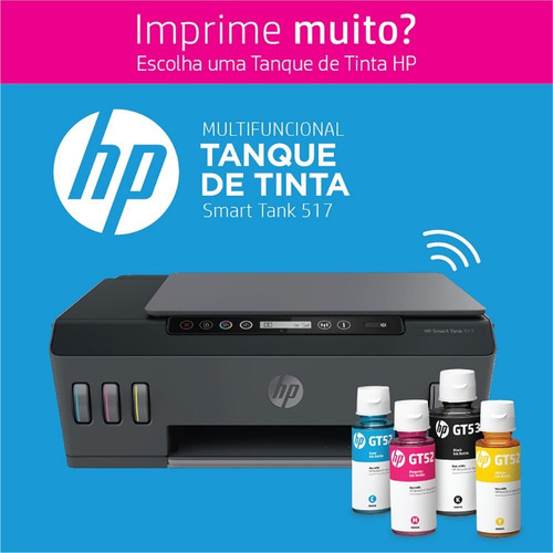 Impressora Hp Multifuncional Smart Tank 517 Sem Fio