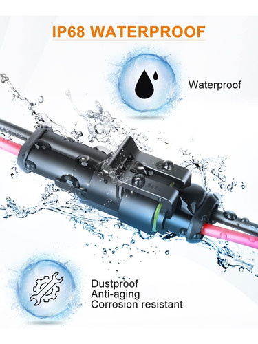 5 Kit, 2 Pines Conector Eléctrico Impermeable Para Coche