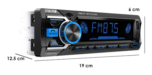 Imagen 5 de 5 de Kit Autoestereo Steelpro Bluetooth + Bocinas 6.5 Soundstream