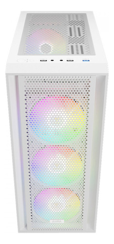 Gabinete Gamer Gamdias Aura Gc2 Elite 3 Fans Rgb Atx Branco