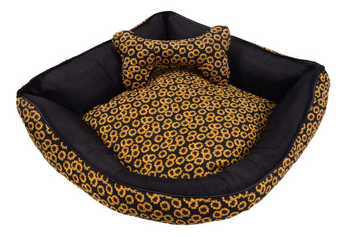 Colchonete Cama Caminha Pet Casa Laura Enxovais Girassol Com Almofada Ossinho Estampado Luxo 100% Algodão Tamanho Extra Grande