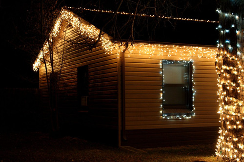 Imagen 5 de 7 de Cortina Luz Lluvia Navideña Cascada Calidas 300x60cm Fiestas