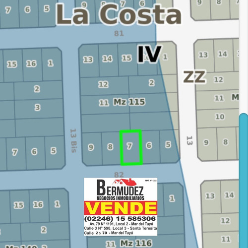 Imagen 5 de 12 de Lote Venta Mar Del Tuyu Calle 82 Entre 13 Y 13bis