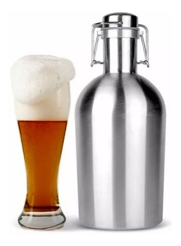 Growler Inox Para Cerveja 2 Litros Fliptop Barril Chopp Keg.