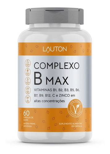Complexo B Max - 60 Cápsulas - Lauton Nutrition
