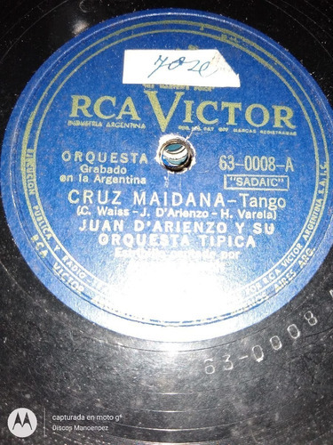 Pasta Juan D Arienzo Rca Victor C104