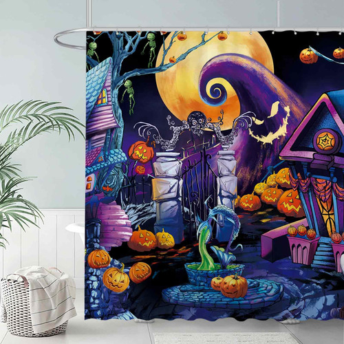 Cortina De Ducha Allenjoy Halloween Before Christmas 180 X 1