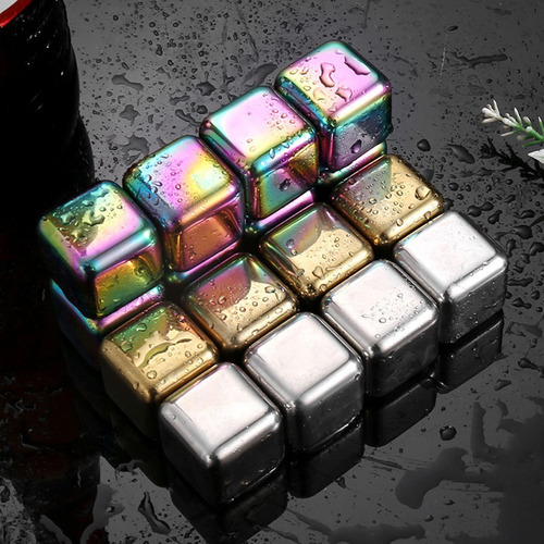 Cubos De Hielo De Acero Inoxidable Que Se Enfrían 6 Oro