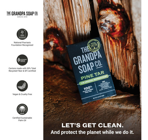 The Grandpa Soap Company Jabón De Alquitrán Para Hombres, 6