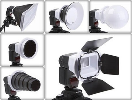 Kit Portátil Para Flash Fga-k8 Com 6 Modificadores