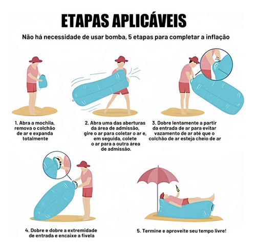 Sofá Inflável Praia Piscina Camping Saco De Dormir Portatil