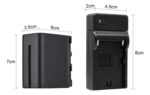 .kit De Bateria E Carregador Para Câmera Np-f960/np-f970