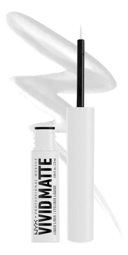 Delineador De Ojos Líquido Nyx Vivid Matte White Efecto Mate