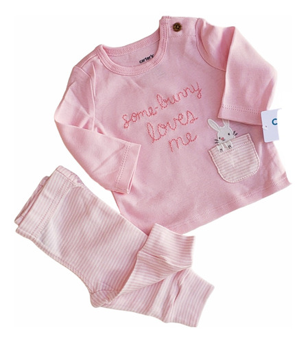 Conjunto Carters Beba Rosa Conejo Buzo Pantalon 